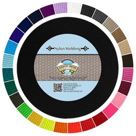Country Brook Design - Durable 5/8 Inch Heavy Duty Nylon Webbing - 30+ Vibrant Colors (Black, 10 Yards)