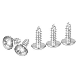 DTGN #4x3/8 Sheet Metal Screws - 200 Pack - for Wood, Furniture - 304 Stainless Steel Phillips Truss Head Self Tapping Tip Wood Screws - Silver
