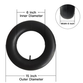2 Pcs 15x6.00-6 Inner Tube Heavy Duty 15x6x6 Inner Tube with Straight Valve Stem for Snow Blowers, Go Karts, Golf Carts, Wheelbarrows, ATVs and More