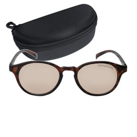 Captain Stag CS-014-2-EH-72 Men's Sunglasses with Sunglasses Case, Plastic Frame, Brown