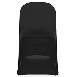 Lann's Linens 10 pcs Black Spandex Folding Chair Cover for Wedding, Party and Banquet
