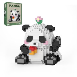 MJDDJA Mini Building Blocks- Waving Panda, Party Favors- Micro Blocks Panda Toy for Kids 6 7 8 9 10+, Mini Blocks Building Sets for Adults, Easter/Birthday for Boys and Girls(538PCS)
