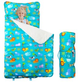 Toddler Nap Mat with Removable Pillow and Blanket, Sleeping Bag for Kids, Lightweight and Soft Slumber Bags for Preschool, Sleeping Mats for Daycare Sweat Absorbing and Breathable