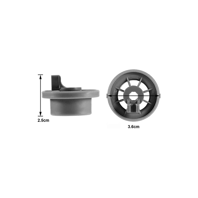 Aspares Lower Basket Wheel for Indesit Dishwasher (Set of 8