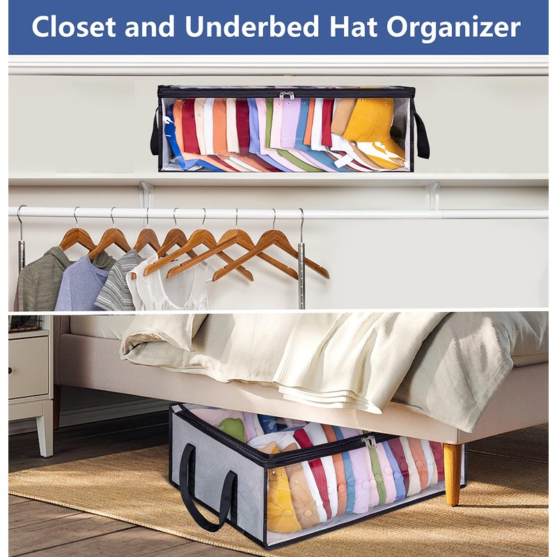 WEKIWGOT Pack of 2 Baseball Cap Storage for 40 Caps,