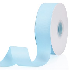 Cinta de grogrén de doble cara de color azul bebé de 1-1/2 pulgadas x 50 yardas para envolver regalos, bodas, fiestas, manualidades, lazos para el pelo, flores, decoración del hogar