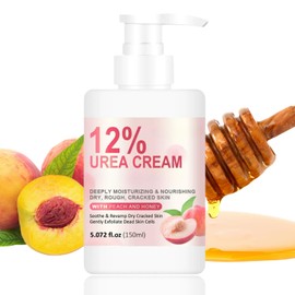 Urea 12% & Peach Shea Butter Foot Cream – Urea 12% & Peach Shea Butter Cracked Heel Repair Cream,Urea Foot Cream,Dry Skin Remover Feet,Soothe & (Pack of 1-150ml)