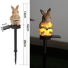 YZYOE Solar Powered Rabbit Reading Lights, Garden Decorative Resin Cute