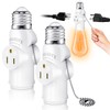 2 Packs Tobasovk Light Socket to Plug Adapter, 3 Prong