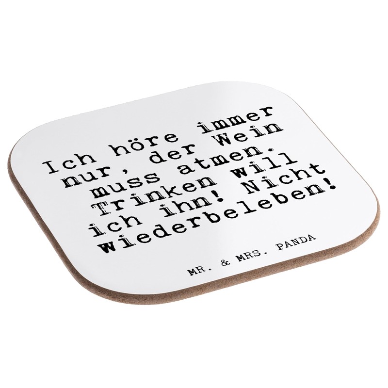 Mr. & Mrs. Panda Glass Coaster with German Text "Ich