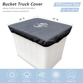 Hadisi Aerial Truck Bucket Cover -Waterproof Bucket Trucks Basket Cover Fits 2 Man Vinyl Bucket with Adjustable Lashing Straps(Grey 52" W x 28" D)