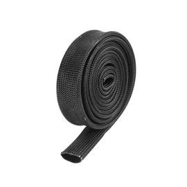 Partuto Fiberglass Heat Wire Shield Sleeve, 3.2ft, 12mm, Black, Car Wire Protection