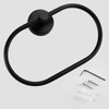 Black Towel Holder 2 Set - Towel Ring & Toilet