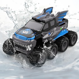 8WD Amphibious Remote Control Car, 2.4G 1:16 RC Monster Truck, Waterproof All-Terrain Off-Road Monster Truck Toys ,Christmas Birthday Gifts Presents for 8 9 10 11 12 Year Old Boys and Girls, Blue
