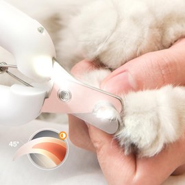 PAKEWAY Dog Nail Clippers with LED Light - Pet Nail Trimmer and File for Small/Medium Dogs, Puppies, Cats, and Rabbits