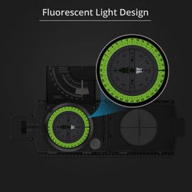 Proster Marching Compass Professional Pocket Compass with Clinometer Carry Strap Bag for Hunting Hiking and Outdoor Activities