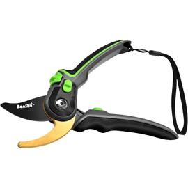 Banshu Bypass Pruning Shears, [Bearing Steel] Rust Resistant Blade, Heavy Duty Ultra Sharp Garden Clippers, Ergonomic, Upgraded Built-in Spring, Tools Gifts for Men/Women, Premium Gardening Scissors