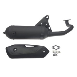 Silent-Pro Black Exhaust - Fits Yamaha Jog RR, Axis, Why, Aerox - 50cc 2-Stroke - E-Approved Sport Exhaust for Minarelli Engine