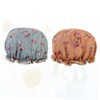 WOONEKY 2pcs Women's Waterproof Bathing Cap Soft Elastic Headwear Shower