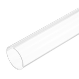 sourcing map Acrylic Pipe Rigid Round Plastic Clear Tube 39mm ID 45mm OD 305mm(12") for Lamps and Lanterns, Water Cooling System 2pcs