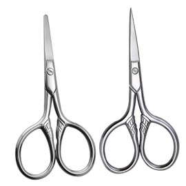 Beard Trimmer Set 2pcs Small Eyebrow Scissors Precision Stainless Steel for Grooming Shaping