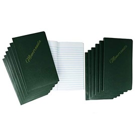 (12 Pack) Tacticai Green Military Memorandum Book (3.25” x 5.5” - 144 Sheets) for Note and Memo Keeping, Side Bound, Pocket-Sized Paper Pad, NSN 7530-00-222-0078 - Made in USA