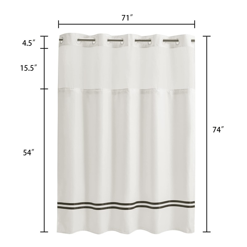 River Dream Shower Curtain with Snap in Liner,No Hooks Needed