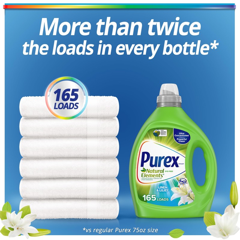 Purex Liquid Laundry Detergent, Ultra Concentrated, Natural Elements Linen &