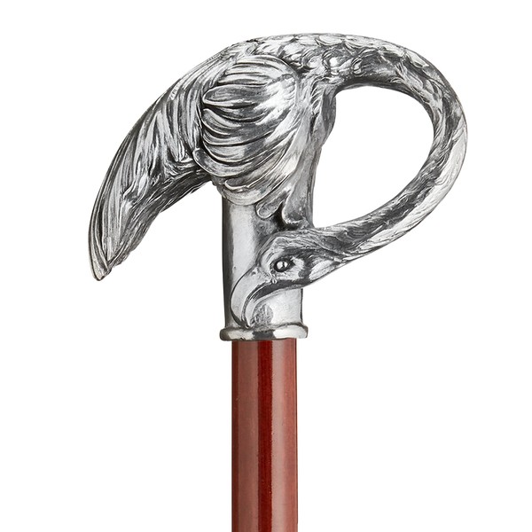 Design Toscano The Padrone Collection: Art Nouveau Swan Pewter Walking Stick