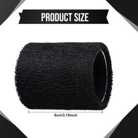 Sosation 50 Pair Cotton Wrist Sweatbands Bulk Absorbent Sports Wristband Athletic Sweat Bands for Wrists Men Women Tennis (Black)