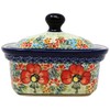 Polish Pottery Market Butter Tub with Lid from Zaklady Boleslawiec,