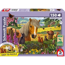 Schmidt Spiele 56526 Children's Jigsaw Puzzle 150 Pieces Sweet Visit to the Horse Paddock