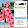 OLAOLA Strawberry Hooded Towel for Kids 3-12 Years, 28" x