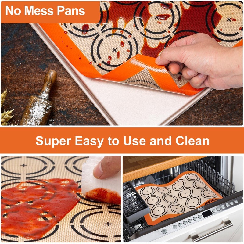 Silicone Baking Mat Sheets Set, Easy Clean &Non-Stick Food Grade