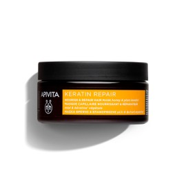Apivita Keratin Repair Nourishing and Repairing Hair Mask for Dry Damaged Hair 200ml - Natural Hair Treatment with Honey and Plant Keratin - Hair Breakage, Frizz-Control, Silky Hair