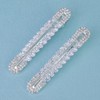 Missgrace 2 Pcs Bridal Silver Rhinestone Hair Clips Sparkling Rhinestones