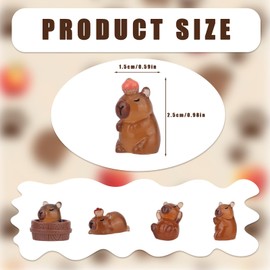 Tinola 30 pcs Mini Resin Capybara, Tiny Capybara Statue model Luminous glow in The Dark Small Animal Miniature Toys Ornaments charms for Desktop Dollhouse Craft