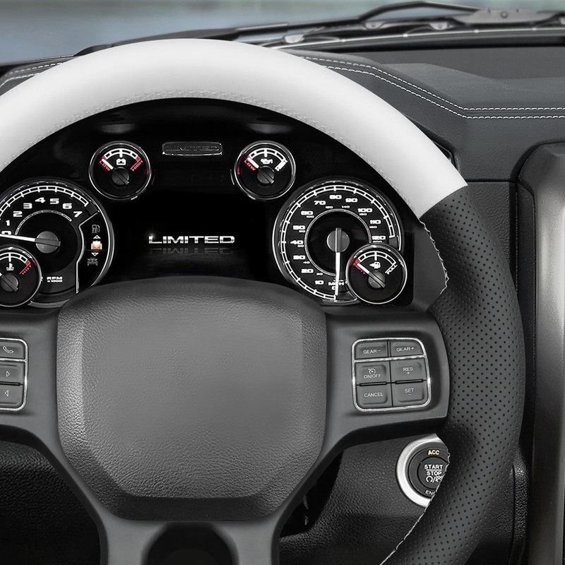 MEWANT Dodge RAM DIY Stitching Steering Wheel Cover Wrap for