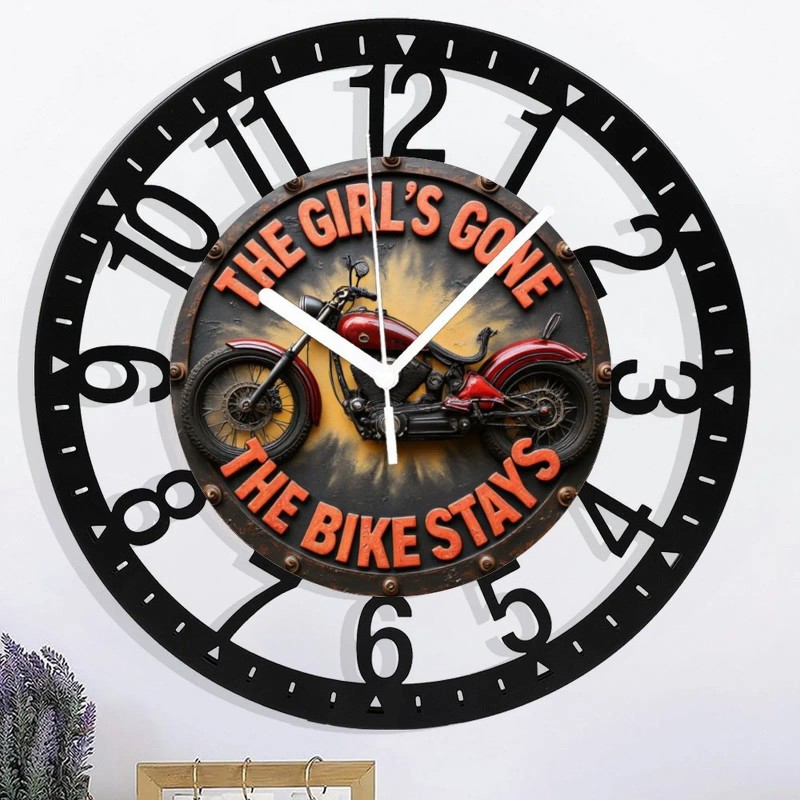25cm Luxury Iron Round Clock with Elegant Silent Movementsheet size: