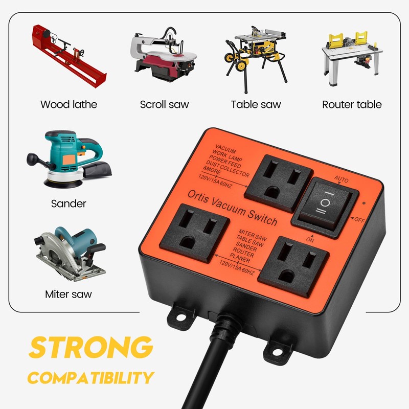 Automatic Vacuum Switch, Ortis Vacuum Switch for More Power Tools,