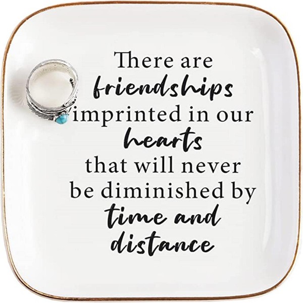 Titanape Friendship Gifts for Women Friends Female, Friend Gifts for Women Trinket Dish- There Are Friendships Imprinted in Our Hearts That Will Never Be Diminished by Time and Distance