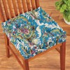 Collections Etc Thick Padded Tapestry Booster Tufted Chair Cushion Blue