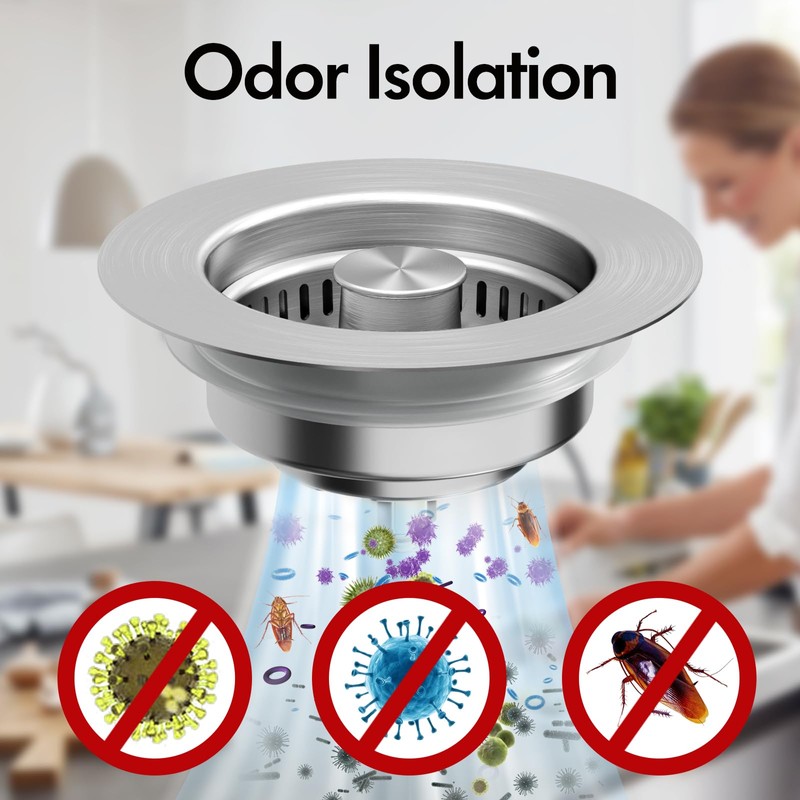 3 in 1 Kitchen Sink Drain Strainer & Sink Stopper,
