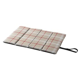Asahi Koyo Portable Cushion, Folding, Grayish Red, Tartan Check, Approx. Length 10.2 x Width 14.6 x Thickness 0.5 inches (26 x 37 x 1.2 cm), Compact, Portable, For 1 Person