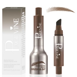 Ledeak Liquid Eyebrow Pen, Long Lasting Waterproof Eyebrow Pencil, Natural Shaping Brow Pen with Eyebrow Brush, Smudge Proof Eyebrow Makeup Dye Kit for Naturally Defined Eyebrows (Taupe)