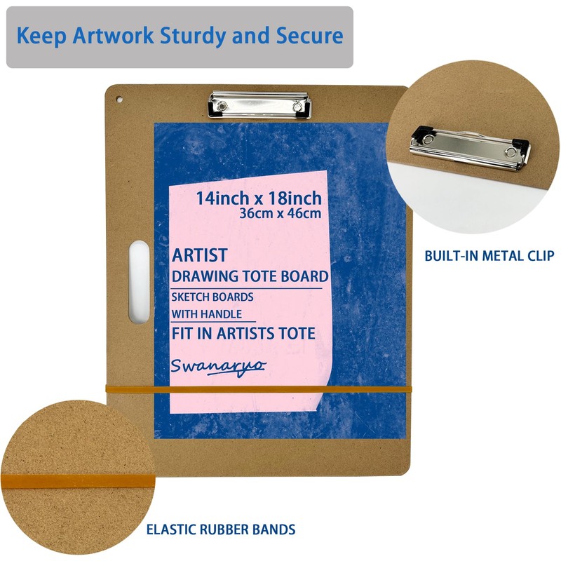 18" x 24" Drawing Board, Artist Sketch Boards with Handle
