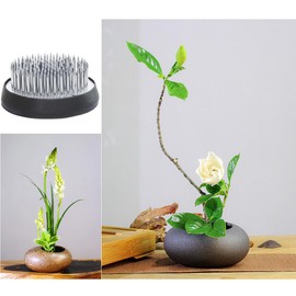 3 Pieces Flower Frog Kenzan Kit, Japanese Ikebana Floral Frog for Flower Arrangements Vase Hanataba Japanese Vase Arranging Florist Flowers Stem Holder 0.91" 1.38" 2.36" Pin Holder for Small Vase