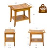 20" Premium Teak Shower Bench with Shelf & Handle, Solid