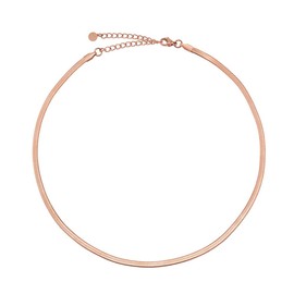 GD GOOD.designs EST. 2015 Snake Chain Ladies - flat necklace without pendant in silver, gold, rose gold I Snake Chain (3cm wide) made of waterproof stainless steel. (Rose Gold)