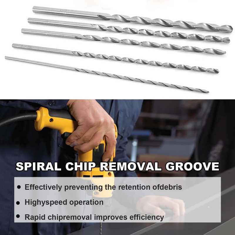 10PCS Long Wood Drill Bits, 150mm Extra Long Drill Bits